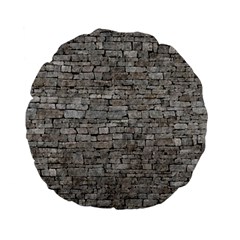 Stone Wall Grey Standard 15  Premium Flano Round Cushions by trendistuff