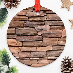 Stone Wall Brown Ornament (round)  by trendistuff