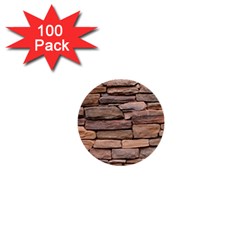 Stone Wall Brown 1  Mini Buttons (100 Pack)  by trendistuff