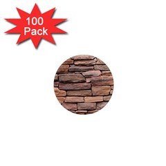 Stone Wall Brown 1  Mini Magnets (100 Pack)  by trendistuff