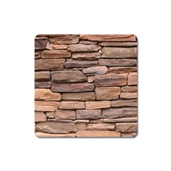 Stone Wall Brown Square Magnet by trendistuff