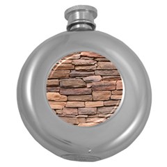 Stone Wall Brown Round Hip Flask (5 Oz)