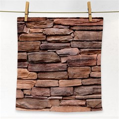 Stone Wall Brown Face Towel by trendistuff