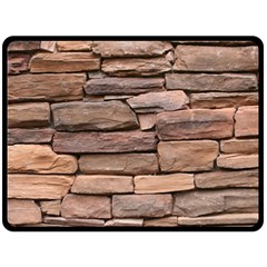 Stone Wall Brown Fleece Blanket (large) 