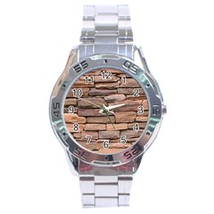 Stone Wall Brown Stainless Steel Men s Watch by trendistuff