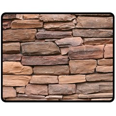 Stone Wall Brown Double Sided Fleece Blanket (medium) 