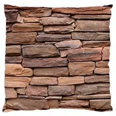 Stone Wall Brown Large Flano Cushion Cases (one Side) 