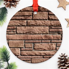 Sandstone Brick Round Ornament (two Sides)  by trendistuff