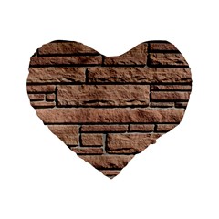 Sandstone Brick Standard 16  Premium Heart Shape Cushions