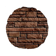 Sandstone Brick Standard 15  Premium Flano Round Cushions