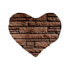 Sandstone Brick Standard 16  Premium Flano Heart Shape Cushions