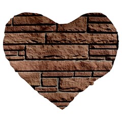 Sandstone Brick Large 19  Premium Flano Heart Shape Cushions by trendistuff