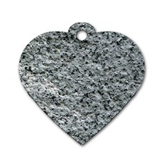 Rough Grey Stone Dog Tag Heart (one Side)