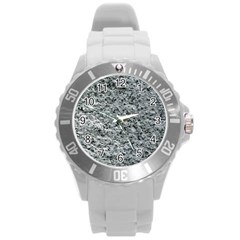 Rough Grey Stone Round Plastic Sport Watch (l)