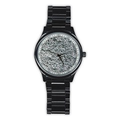 Rough Grey Stone Stainless Steel Round Watches