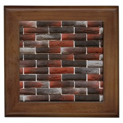 Red And Black Brick Wall Framed Tiles