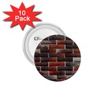 RED AND BLACK BRICK WALL 1.75  Buttons (10 pack) Front