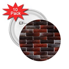 Red And Black Brick Wall 2 25  Buttons (10 Pack) 