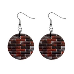 Red And Black Brick Wall Mini Button Earrings by trendistuff