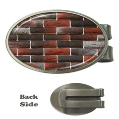 Red And Black Brick Wall Money Clips (oval) 