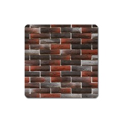 Red And Black Brick Wall Square Magnet by trendistuff