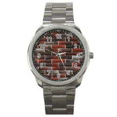 Red And Black Brick Wall Sport Metal Watches