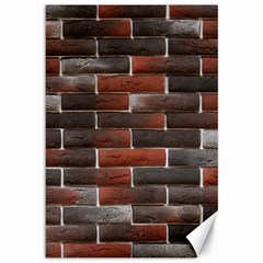 Red And Black Brick Wall Canvas 12  X 18   by trendistuff