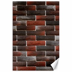 Red And Black Brick Wall Canvas 24  X 36  by trendistuff