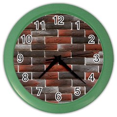 Red And Black Brick Wall Color Wall Clocks