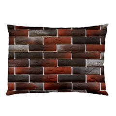 Red And Black Brick Wall Pillow Cases by trendistuff