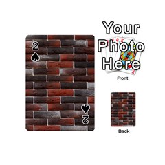 Red And Black Brick Wall Playing Cards 54 (mini) 