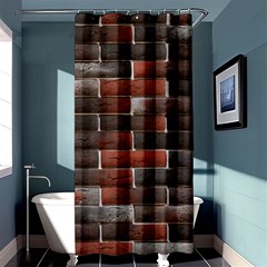 Red And Black Brick Wall Shower Curtain 36  X 72  (stall)  by trendistuff