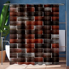 Red And Black Brick Wall Shower Curtain 60  X 72  (medium)  by trendistuff