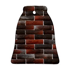 Red And Black Brick Wall Ornament (bell)  by trendistuff