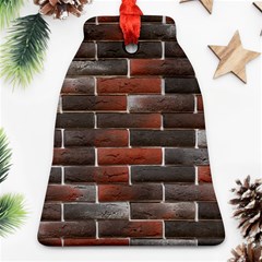 Red And Black Brick Wall Bell Ornament (2 Sides)