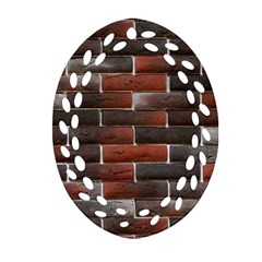 Red And Black Brick Wall Ornament (oval Filigree) 