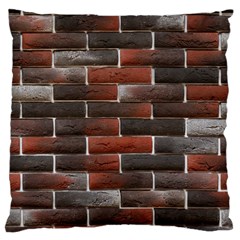 Red And Black Brick Wall Large Cushion Cases (one Side)  by trendistuff