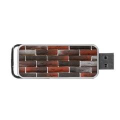 Red And Black Brick Wall Portable Usb Flash (one Side)