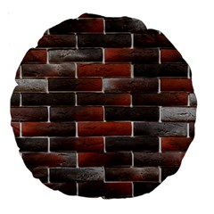 Red And Black Brick Wall Large 18  Premium Round Cushions by trendistuff