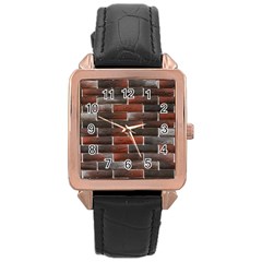 Red And Black Brick Wall Rose Gold Watches by trendistuff