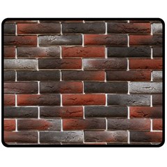 Red And Black Brick Wall Double Sided Fleece Blanket (medium) 