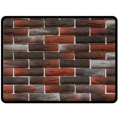 Red And Black Brick Wall Double Sided Fleece Blanket (large)  by trendistuff