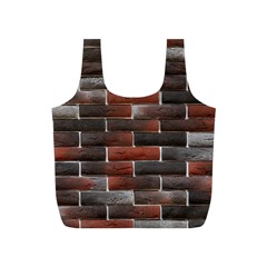 Red And Black Brick Wall Full Print Recycle Bags (s)  by trendistuff