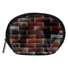 Red And Black Brick Wall Accessory Pouches (medium) 