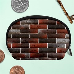 Red And Black Brick Wall Accessory Pouches (large) 