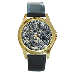 Pebbles Round Gold Metal Watches by trendistuff