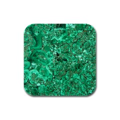 Marble Green Rubber Square Coaster (4 Pack)  by trendistuff