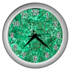 Marble Green Wall Clocks (silver) 