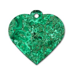 Marble Green Dog Tag Heart (one Side)