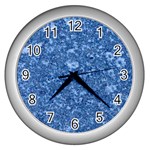 MARBLE BLUE Wall Clocks (Silver) 